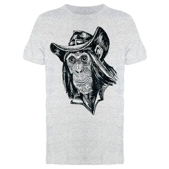 Monkey In A Hat Sketch T-Shirt Men -Image by Shutterstock, Male Small