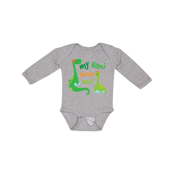 Inktastic My Nani Loves Me Grandson Dinosaur Boys Long Sleeve Baby Bodysuit