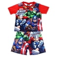 thumbnail image 2 of 2023 nuevos conjuntos de niño de manga corta de verano de dibujos animados vengadores niños pantalones cortos pijamas trajes Marvel ropa traje 3-8 YL (6T) Gao Jinjia LED, 2 of 2