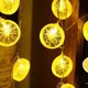 thumbnail image 1 of Cuerda de frutas, naranja, limón, chips, cadena de luces para exteriores, batería de conducción, fruta, intermitente, cadena de luces LED para boda, fiesta, jardín, decoración (amarillo, 10 m, 80 led TUNC Sencillez, 1 of 5