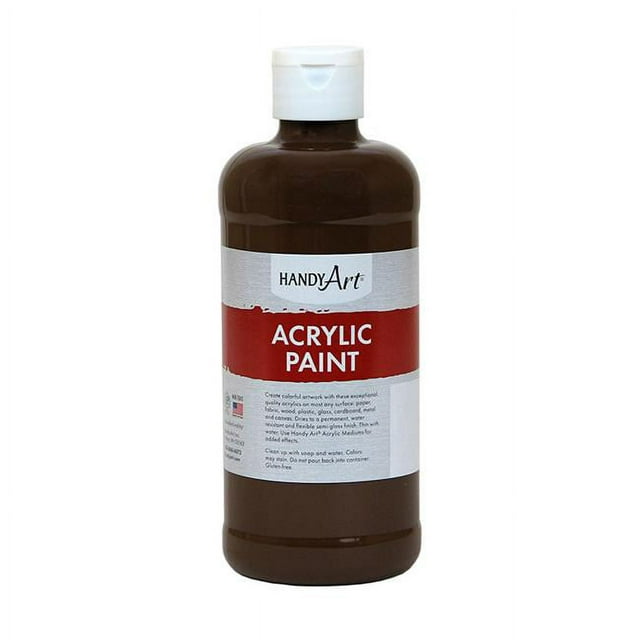16 oz Acrylic Paint, Burnt Umber - 3 Each