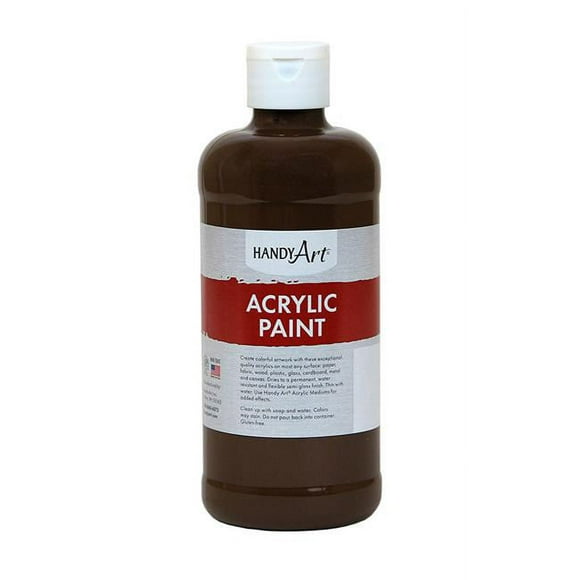 16 oz Acrylic Paint, Burnt Umber - 3 Each