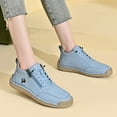 thumbnail image 5 of Women's Casual Boots Lightweight Comfortable Outdoor Walking Slip Resistant Driving Fashion Leather Bare Boots Blue 10.5 US, 5 of 7