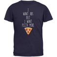 thumbnail image 1 of I Want Abs But I Want Pizza More Navy Adult T-Shirt, 1 of 1