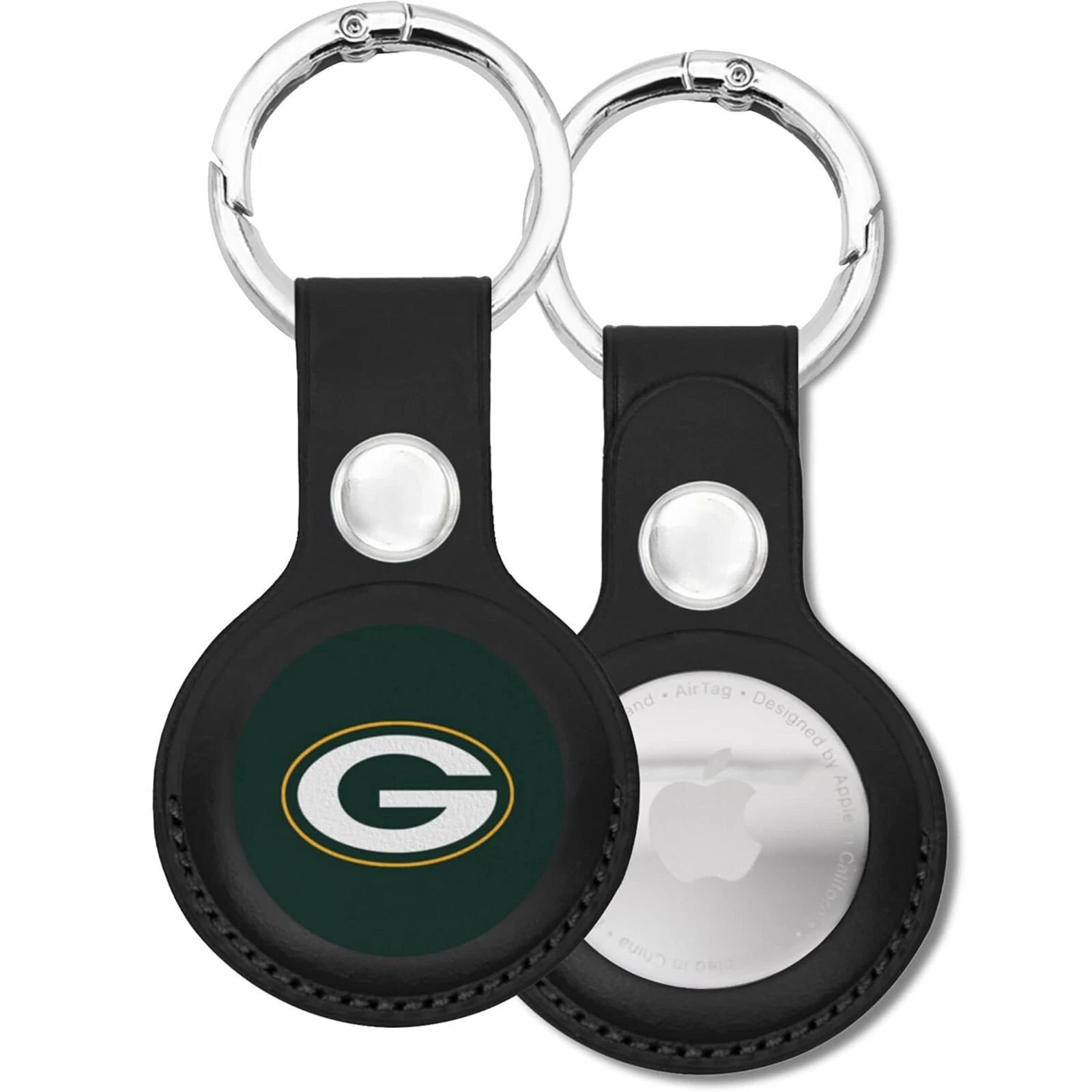 Pets First NFL Leather Keychain Apple Air Tag Holder for Dogs & Cats Airtag Case