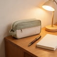 thumbnail image 5 of Nkmbld Large-Capacity Pencil Case Multi-Layer Zippered Pencil Pouch Portable Handheld Pencil Bag, Cute Stationery Organizer for Boys Girls, Green, 5 of 8
