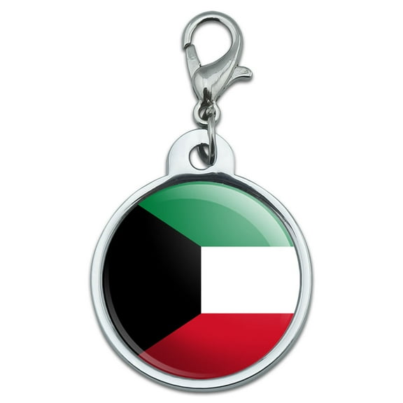 Kuwait National Country Flag Small Metal ID Pet Dog Tag