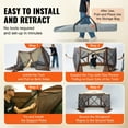 thumbnail image 5 of 6-Sided Pop-Up Gazebo Canopy Sun Shelter, 11.5'x11.5' Instant Screen Tent with 6 Removable Privacy Walls, Mesh Windows & Mosquito Netting, Brown, 5 of 7