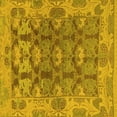 thumbnail image 1 of Ahgly Company Machine Washable Indoor Square Abstract Yellow Modern Area Rugs, 6' Square, 1 of 4