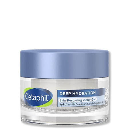 Cetaphil Deep Hydration Skin Restoring Water Gel With Hyaluronic And Polygutamic Acid, Face Moisturizer, 72 Hour Hydration, For Dry, Dehydrated Sensitive Skin, Fragrance Free, 1.7 Oz, Fragrance Free.