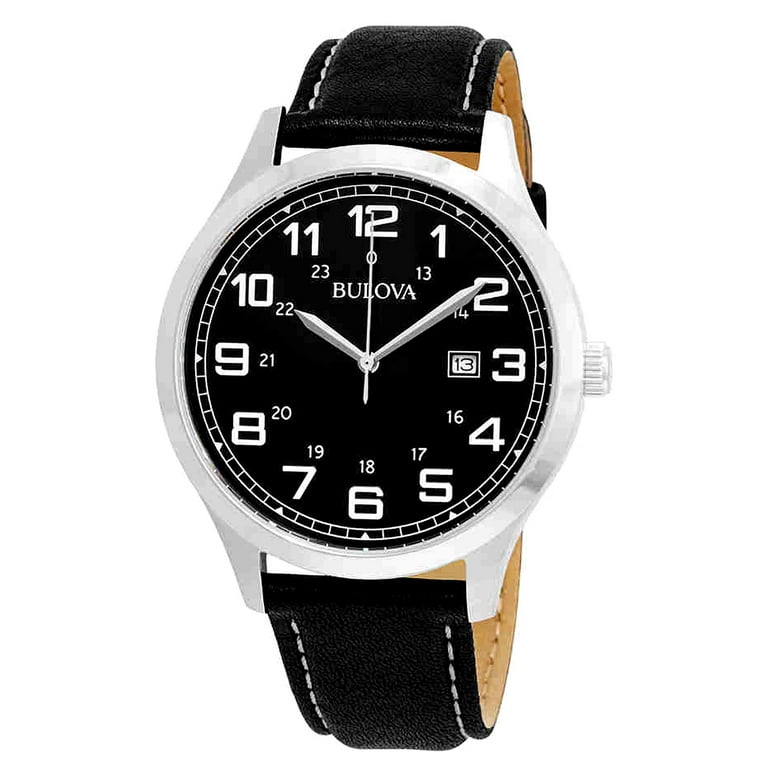 Bulova Men's Classic Dress Watch with Leather Strap 96B276 - Walmart.com