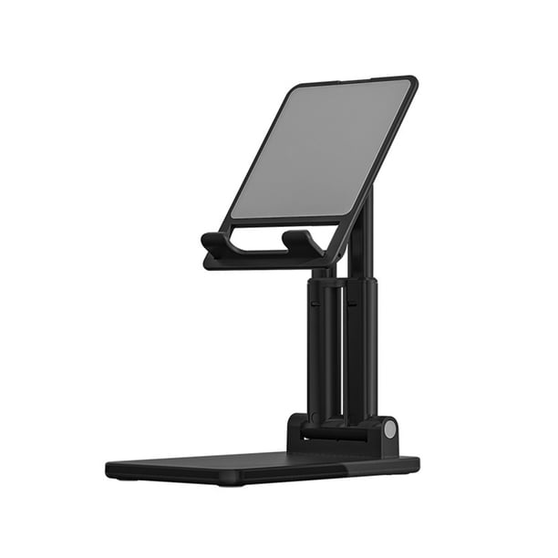 Injueey Soporte de plegable para teléfono móvil, mesita de noche, soporte para teléfono móvil, soporte para tableta pequeña, Teléfono y Comunicación Negro