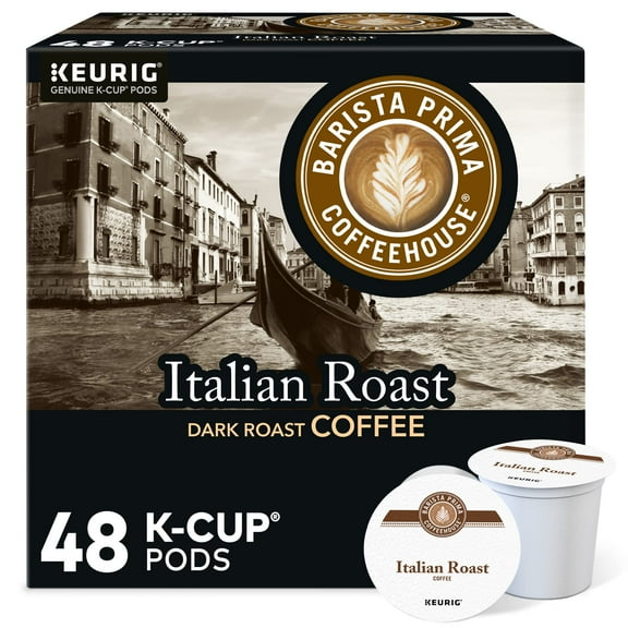 Barista Prima Coffeehouse Italian Roast, Keurig Single Serve K-Cup Pods, Dark Roast Coffee, 48 Count