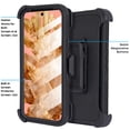thumbnail image 3 of For Google Pixel 9 6.3 inch Screen Case with Belt Clip, Slim Full Protection Hybrid Defender Case & Rotating Belt Clip Holster with Built in Kickstand Black, 3 of 8