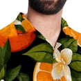 thumbnail image 5 of Tangerine Men's Casual Hawaiian Button Down Short Sleeve Summer Beach Printed Shirt, 5 of 6