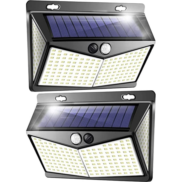 Luz solar para exteriores, reflector LED con sensor de movimiento de 156 LED, foco LED para exteriores con energía solar, iluminación exterior con sensor, luz de pared para jardín y piscina.