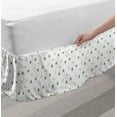 thumbnail image 2 of Leaf Bed Skirt, Modern and Minimalistic Leaves Style with Abstract Pattern Design Image Print, Elastic Bedskirt Dust Ruffle Wrap Around for Bedding Decor, 4 Sizes, Green, by Ambesonne, 2 of 2