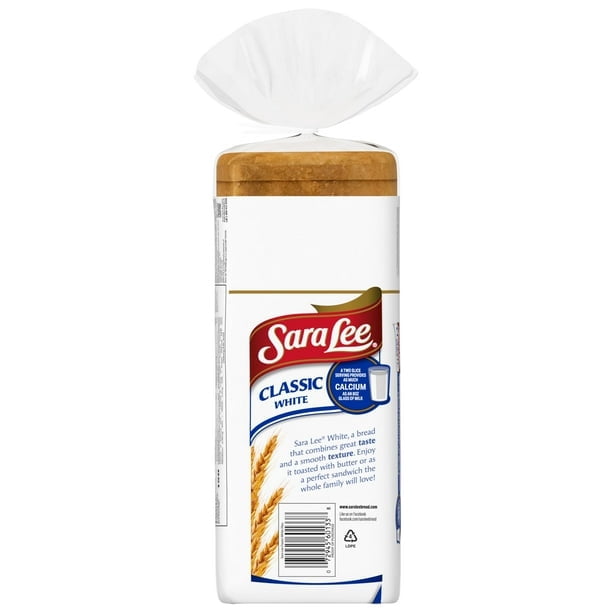 Sara Lee Classic Bread, 20 oz, Plain White Bread, Bag (Pack of 3)