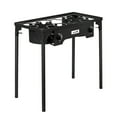 thumbnail image 2 of Hassch Outdoor Camp Stove Propane Gas Cooker Portable Cast Iron Patio Cooking Burner (Double Burner 150000-BTU), Black, 2 of 10