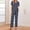 *Dark Blue, variant on Women's Polka Dot Button Down Pajama Set,Short Sleeve Top and Long Pants Loungewear White,Women's Plus XXL