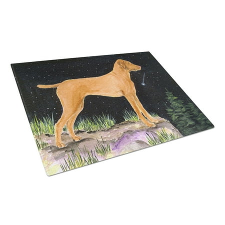 

Caroline s Treasures SS8478LCB Starry Night Vizsla Glass Cutting Board Large 12H x 16W multicolor
