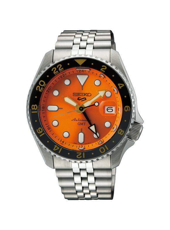 Seiko 5 Sports GMT Automatic Orange Dial Men's Watch SSK005K1