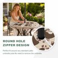 thumbnail image 4 of Round Outdoor Tablecloth with Umbrella Hole and Zipper, Country Tablecloth with Elastic Waterproof, Texas Star Plants Branches Berry Farmhouse Retro Patio Table Covers for 31" - 35" Pool Tables, 4 of 9