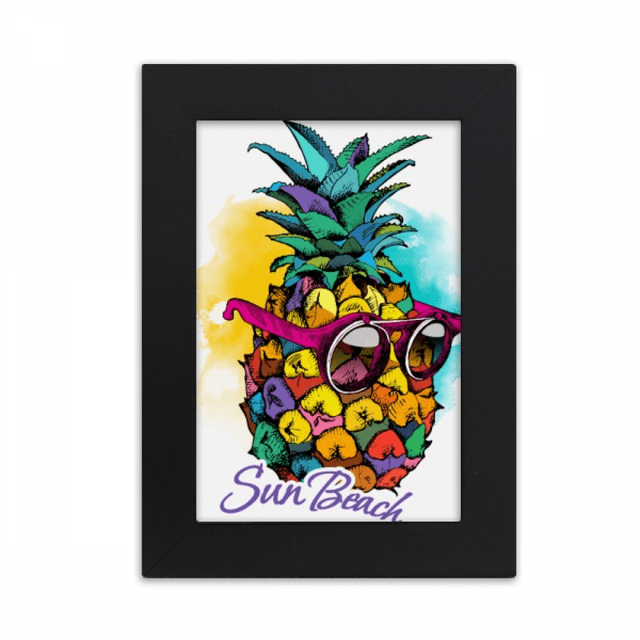 Sunglasses Pineapple Tropical Style Fruit Desktop Photo Frame Picture Display Art Painting Exhibit