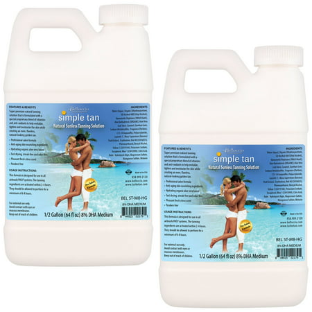Gallon Belloccio Simple Tan 8% DHA Med. Sunless Airbrush Spray Tanning (The Best Spray Tan Solution)