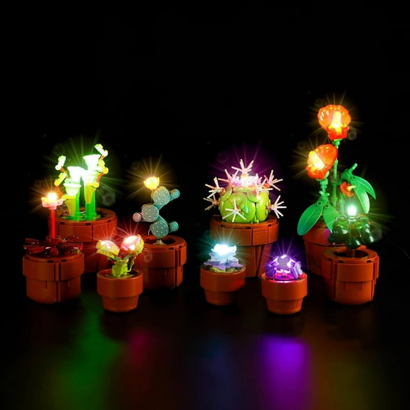 LED Light Compatible with Lego Tiny Plants (Light Kit Only, Not Come with Model), Cactus Décor Lighting Kit Compatible with Lego 10329, Light Up Your Model