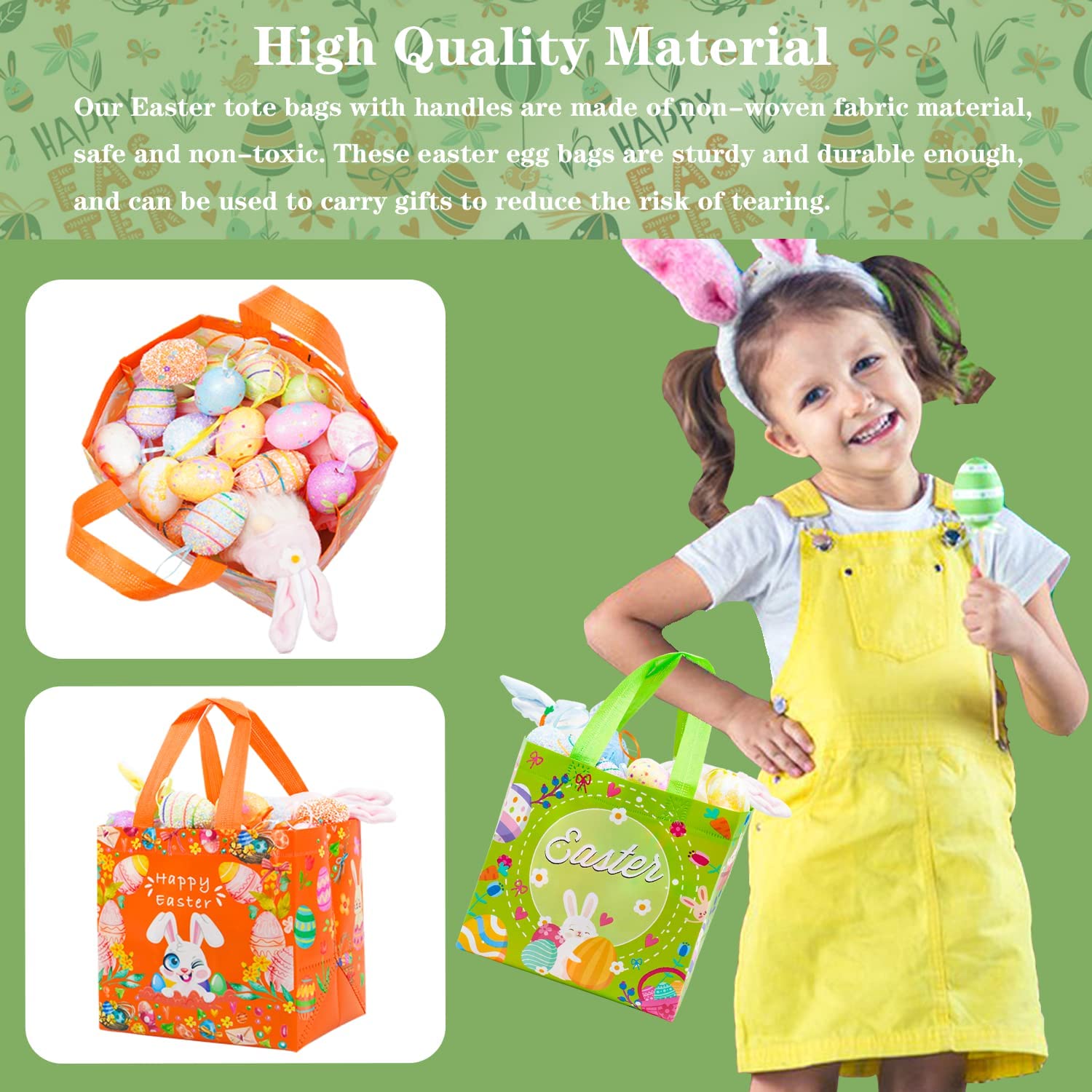  JOYIN 72 Pcs Easter Goodie Paper Bags, Flat Bottom Candy Bags  for Kids Eggs Hunt, Easter Party Supplies Treat Bags : Health & Household