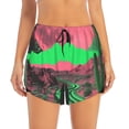 thumbnail image 2 of Balery Neon Desert Moon Pantalones cortos deportivos para mujer con forro y dos bolsillos, elásticos, para entrenamiento, gimnasio, yoga-X-Large, 2 of 7