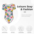 thumbnail image 6 of Naloa Pineapple And Leaves Women's Short-Sleeved Onesie, One-Piece Swimsuit for Parties, dates, clubs - X-Large, 6 of 9