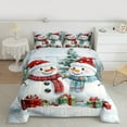thumbnail image 3 of Manfei Lovely Xmas Snowman Bedding Comforter Set,Merry Christmas Twin Comforter Sets,White Red Bedding Set For Girl Teens,Breathable Home Decor Reversible,2pcs, 3 of 9
