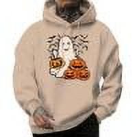 TSADFHJI Sweat à Capuche pour Hommes Automne Mode Décontractée Imprimé Partiel Pull à Capuche Manches Longues L Kaki