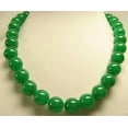 thumbnail image 4 of K-KED BEAUTIFUL NATURAL GREEN JADE 12MM ROUND GEMSTONE BEADS NECKLACES 18" STRAND, 4 of 4