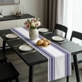 thumbnail image 2 of Navy Blue Striped Table Runner 48 Inches Long, Modern White Striped Abstract Art Aesthetics Kitchen Coffee Dining Table Decoration for Home Party Birthday Wedding Home Decor 13x48 Inches, 2 of 8