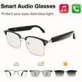 thumbnail image 4 of Smart Audio Glasses with Open-Ear Headphones, Blue Light Blocking, Magnetic Charging & Voice Assistant – Wireless Bluetooth Glasses for Work, Gaming & Calls, Hands-Free Control (Clear), 4 of 20