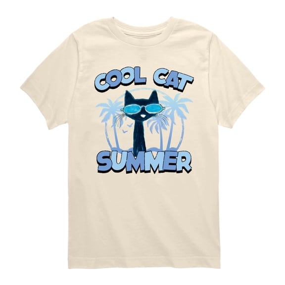 MerryMakers - Cool Cat Summer Ptc - Youth Boys Short Sleeve Graphic T-Shirt