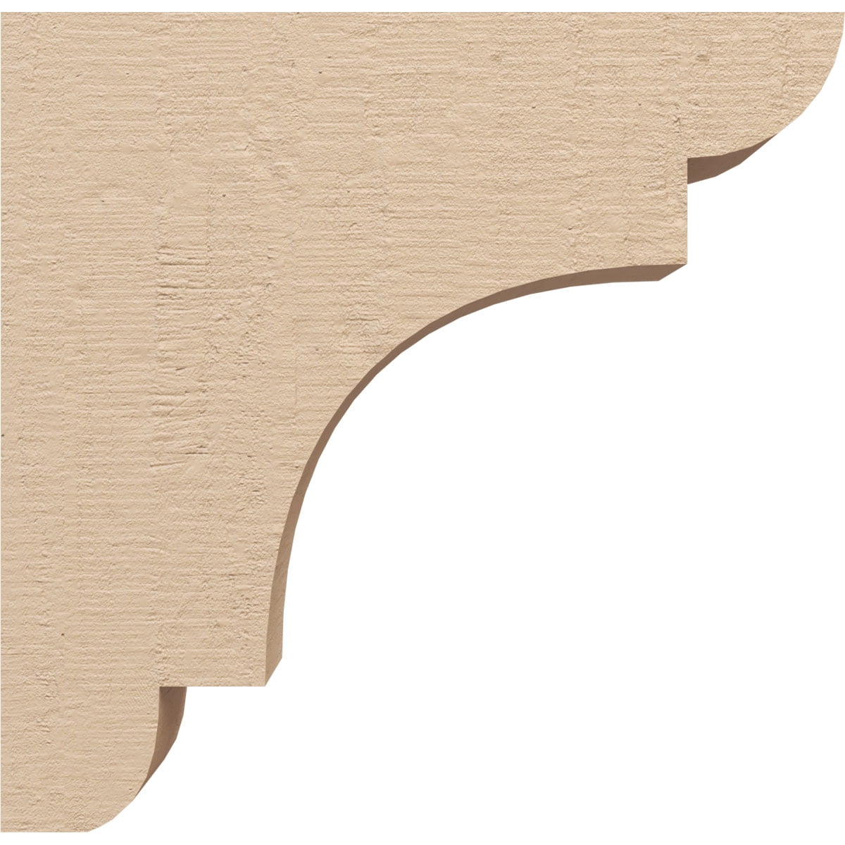 3"W x 12"D x 12"H Thin New Brighton Rough Cedar Woodgrain TimberThane Corbel, Primed Tan