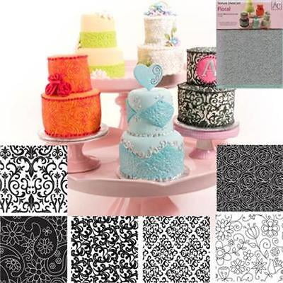 Floral Texture Impression Sheet Set for Fondant, Buttercream & Chocolate - 6 (Ree Drummond Best Chocolate Sheet Cake)