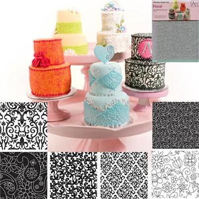 Floral Design Impressions Set - Floral Texture Impression Sheet Set for Fondant, Buttercream & Chocolate - 6 designs