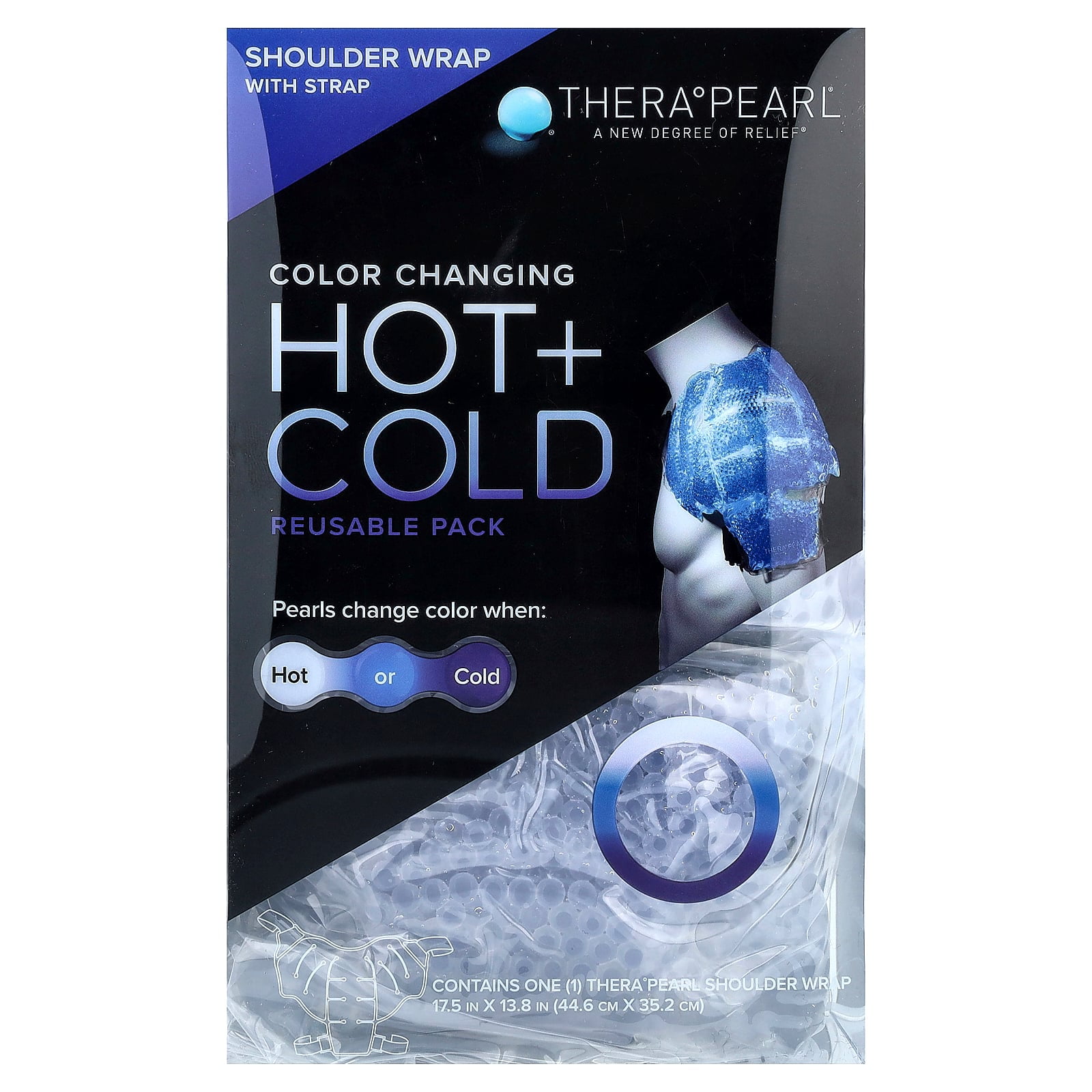 TheraPearl Color Changing Hot + Cold Reusable Pack, Shoulder Wrap with Strap, 1 Wrap