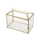 thumbnail image 1 of Caja de regalo de vidrio con ranura y cerradura para tarjetas de felicitación, multifuncional, transparente, dorada, para cumpleaños, 1 of 7