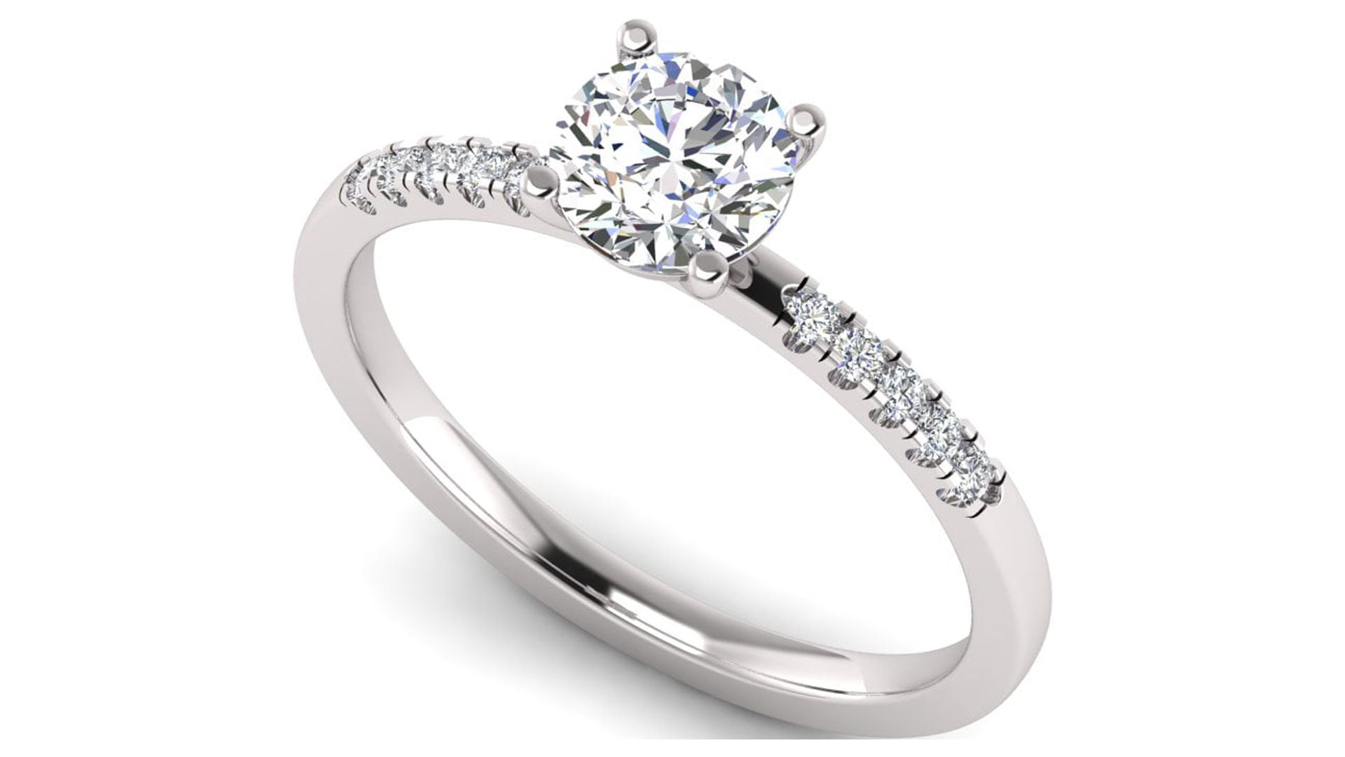 1.00 Carat TW Women's Diamond Halo Engagement Rings in 10k White Gold