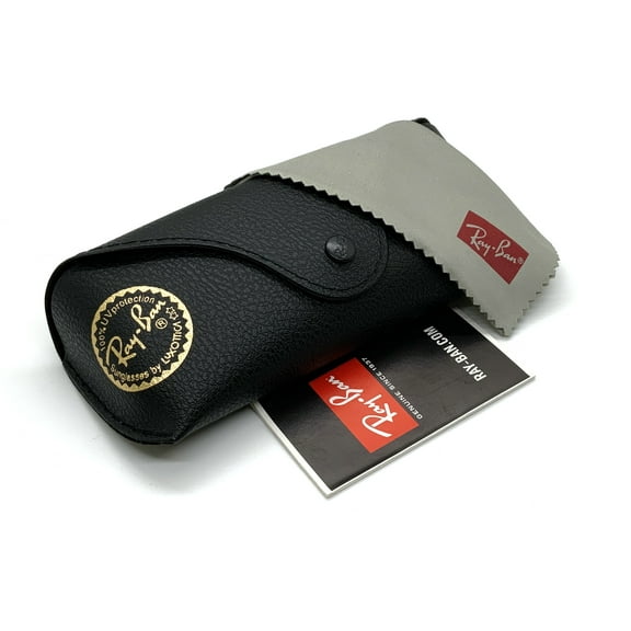 Ray-Ban Glasses Case for Sunglasses Eyeglasses Large Black, Cleaning Cloth and Booklets