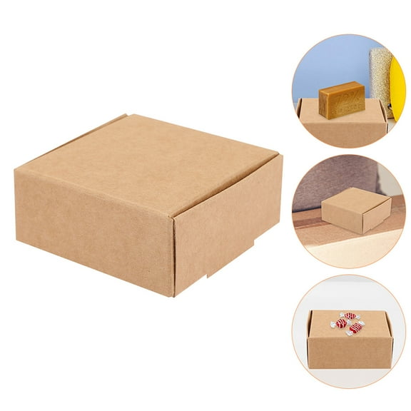 Worgeous Packing Shipping Paper Boxes Brown Rectangular Storage 25Pcs