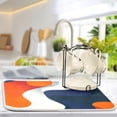 thumbnail image 5 of Yayeee Dish Drying Mat for Kitchen Counter 18"x24" Microfiber Absorbent Pad, Blue Abstract Wavy, 5 of 7