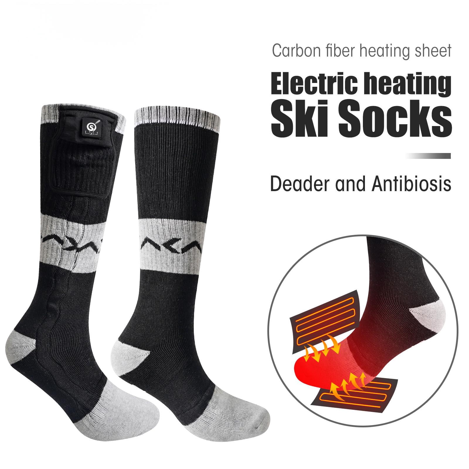 Sun Will 7.4V 2200mAh Electric Heated Scoks,Rechargeable Warm Compression Socks for Women Men S-XL