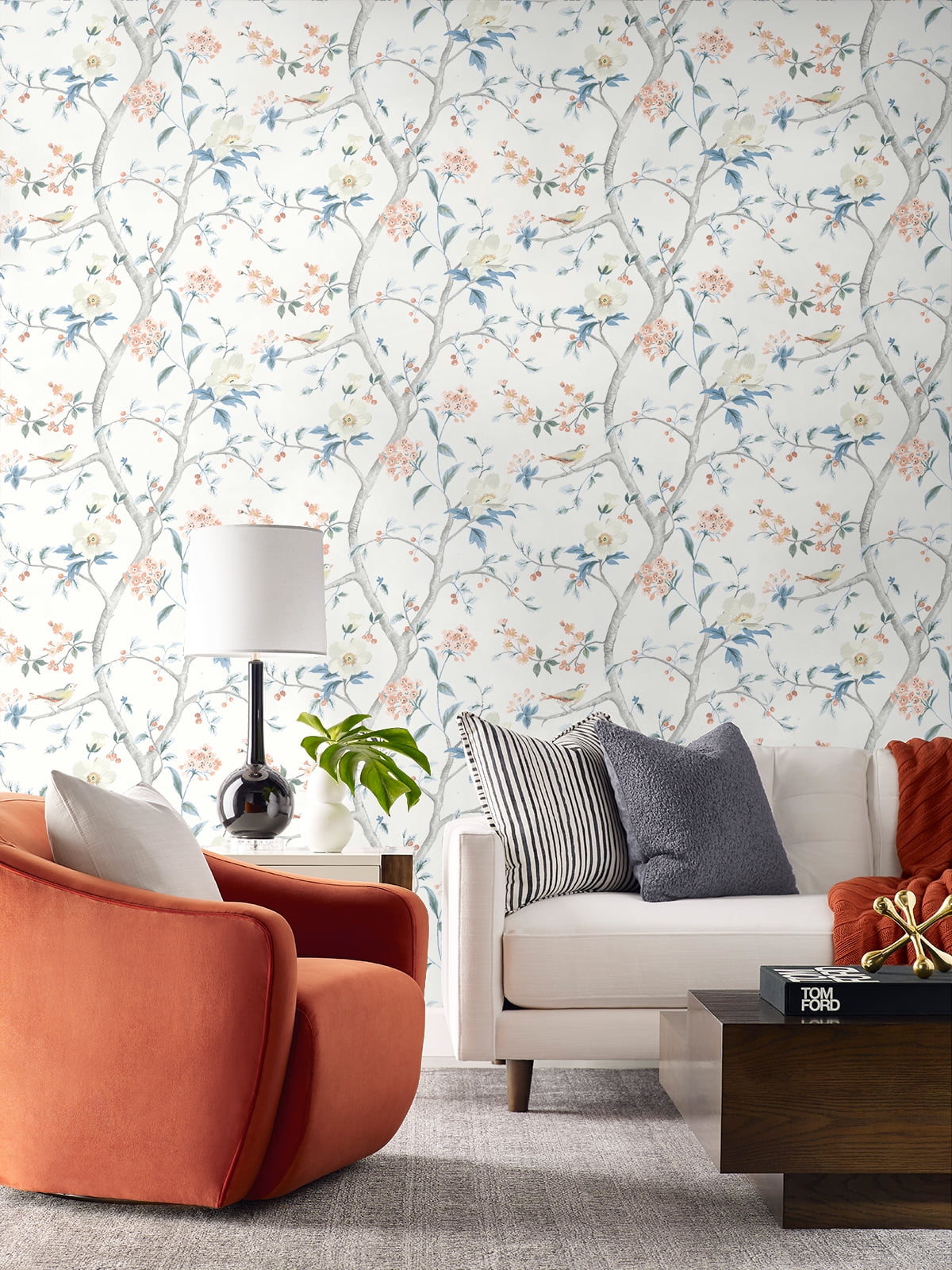 Lillian August Floral Trail Peel and Stick Wallpaper